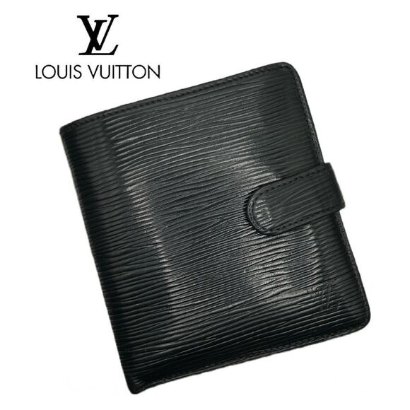 Louis Vuitton VINTAGE 1997 Epi Black Leather Bifold Compact‎ Wallet - Picture 1 of 9